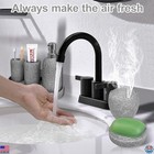6pcs Gray Bathroom Accessory Set - Soap Dish  Dispenser  Toothbrush Holder  