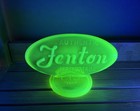 1980 Fagca Fenton Topaz Vaseline Opalescent Uranium Glass Dealer Logo Sign