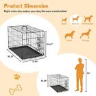 30  Dog Crate Double Door Pet Cage Wire Metal Kennel Removable Tray Divider Pane