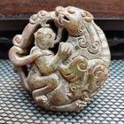 Chinese Jade  Collectible  Hand-carved Ancient Hetian Jade  Statue Pendant 840