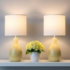 2pcs Small Table Drum Lamp Shades 8 66  Top X 8 66  Bottom X 7 87 - White