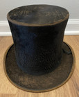 Antique 1800s Beaver Fur Black Top Hat Pennsylvania Gentleman s Men s Hat
