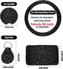 10 Pieces Leopard Print Car Accessories Set Cheetah Leopard Steering