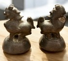  2  Rare Ancient Burmese Bronze  Opium Weight Toe Oung Shaped 15th Century