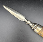 Vintage Silver Tone W wood Handle Letter Opener 10 5  Long Heavy