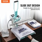 Vevor Heat Press Machine 15x15 In Slide Out Heat Transfer Machine T-shirts Green