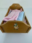 Vintage Strombecker Wood Rocking Baby Crib Cradle
