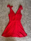 Altar   d State Red Cocktail Dress Tie-shoulder V-neck A Line Dress Cocktail Party