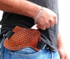 Handmade Belt Sheath Holster Genuine Leather Cover Case For  Fixed Blade Knife 