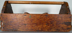 Primitive Vintage Hand Made Wood Tool Tote  - W  Copper  D  cor  Antique 18   