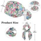 Colored Butterflies Ponytail Bouffant Surgical Scrub Cap With Button Adjustable