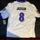 Baltimore Ravens Lamar Jackson  8 Men   s Jersey L White Purple Black New