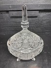 A Gorgeous Vintage Clear Crystal Covered Footed Candy nut Dish Bowl  Minor Chip