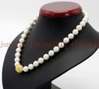 10mm 12mm White Screw Thread Sea Shell Pearl Necklace 18   Aaa
