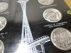 Seattle World s Fair 1962 Medal Token Coin 925 Set Scuffs scratches On Plastic