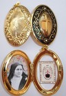 St Therese Relic Locket With Little Rhinestones--large And Beautifully Detailed 