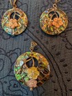 Lee Sands Abalone And Mother Of Pearl Pendent And Earrings Set