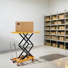 Hydraulic Lift Table Cart 770lbs 51  Lifting Height Double Scissor W  4 Wheels