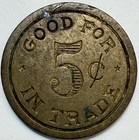 Silver Cup Chas Fey   Co San Francisco Good For 5 Cents In Trade Pictorial Token