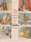 Vintage 1960 Catalina Boating Swimwear Mid Century Men s Beach Fashion Print Ad