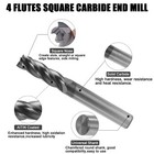 Lot Of 5pcs 4 Flute 3 8  X 1-1 4  X 3  Solid Carbide End Mill - Altin Coated New