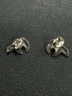 Vintage Navajo Tom David Sterling Silver Bear Earrings Signed