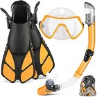  Mask Fin Snorkel Set  Travel Size Snorkeling Gear For Adults With Panoramic 
