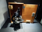 Ernst Leitz Wetzlar  germany  Iron And Brass Microscope W  Carl Zeiss Wood Case