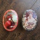 Vintage Coca-cola Victorian Girl Tin Pill Container Set 2 Bristolware 1996 New