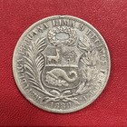 1889 Tf Peru Un Sol Silver Coin 90  25g 22 5g Asw
