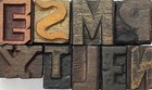 Vintage Letterpress 18 Mix Letters Wood Type Printers Block Collection  bl-601