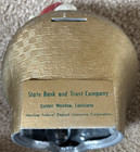 Vtg Sleeping Santa Claus Metal Bank  State Bank   Trust Golden Meadow Louisiana