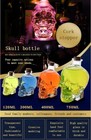 Lead-free Glass  Skull Decanter 3d Skull Bottle With Cork Stopper