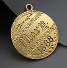 Antique 1888 Engraved Mary Love Token  2 5 Dollar Gold Coin Charm Pendant