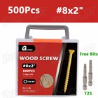 500pcs  8 X 2  Deck Screws Self Tapping Wood Screws T25 Torx Deck   Fence Screws