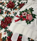 Christmas Holiday Poinsettia Tablecloth 82x58 W Bonus Vtg Apron Red Green Lot 2