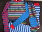Nwt Hanna Andersson Organic Pajamas 150 10 12  Crazy Stripes Penguin New