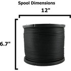 1 4  Black Polyester Rope  Solid Braid Dacron Utility Rope  500 Ft Spool