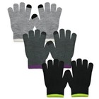 Evridwear Boy Girl Knit Warm Touchscreen Gloves  3 Pairs Child Winter Glove