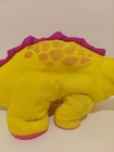 Vtg Fisher Price Dinosaur Plush Puffalump Yellow Bruce Brontosaurus Squeeze