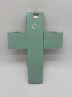 Vintage Handmade Folk Art Cross 8    Stamped Tin Milagros Made In Mexico Hanger