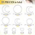 Syhood 22 Pieces Dream Catcher Rings Metal Macrame Hoops Round Star Moon Heart S