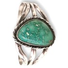 Vintage Native American Navajo Sterling Silver Royston Turquoise Cuff Bracelet