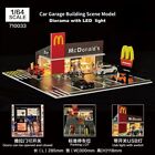Diorama 1 64 Car Garage Model Led Lighting Gas Stations Parking Lot Scene Model
