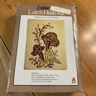 Vintage 1977 Caron Latch Hook Kit Mushrooms 20x27 Rug Wall Hanging Mostly Sealed