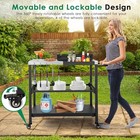 Outdoor Grill Cart 36 Inch Stainless Steel Pizza Oven Table Stainless Steel Top