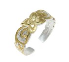 6mm Yellow Gold Sterling Silver 925 Hawaiian Plumeria Flower Scroll Toe Ring