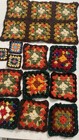 Vintage Crocheted Granny Square Lot Of Assorted Colors   Sizes