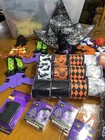 Halloween Wreath Making Craft Supply Lot Ribbon Led Mesh Witch Bats Decor