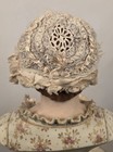 Antique Victorian Lace   Eyelet Baby Bonnet W Silk Ruffles - Great For Doll